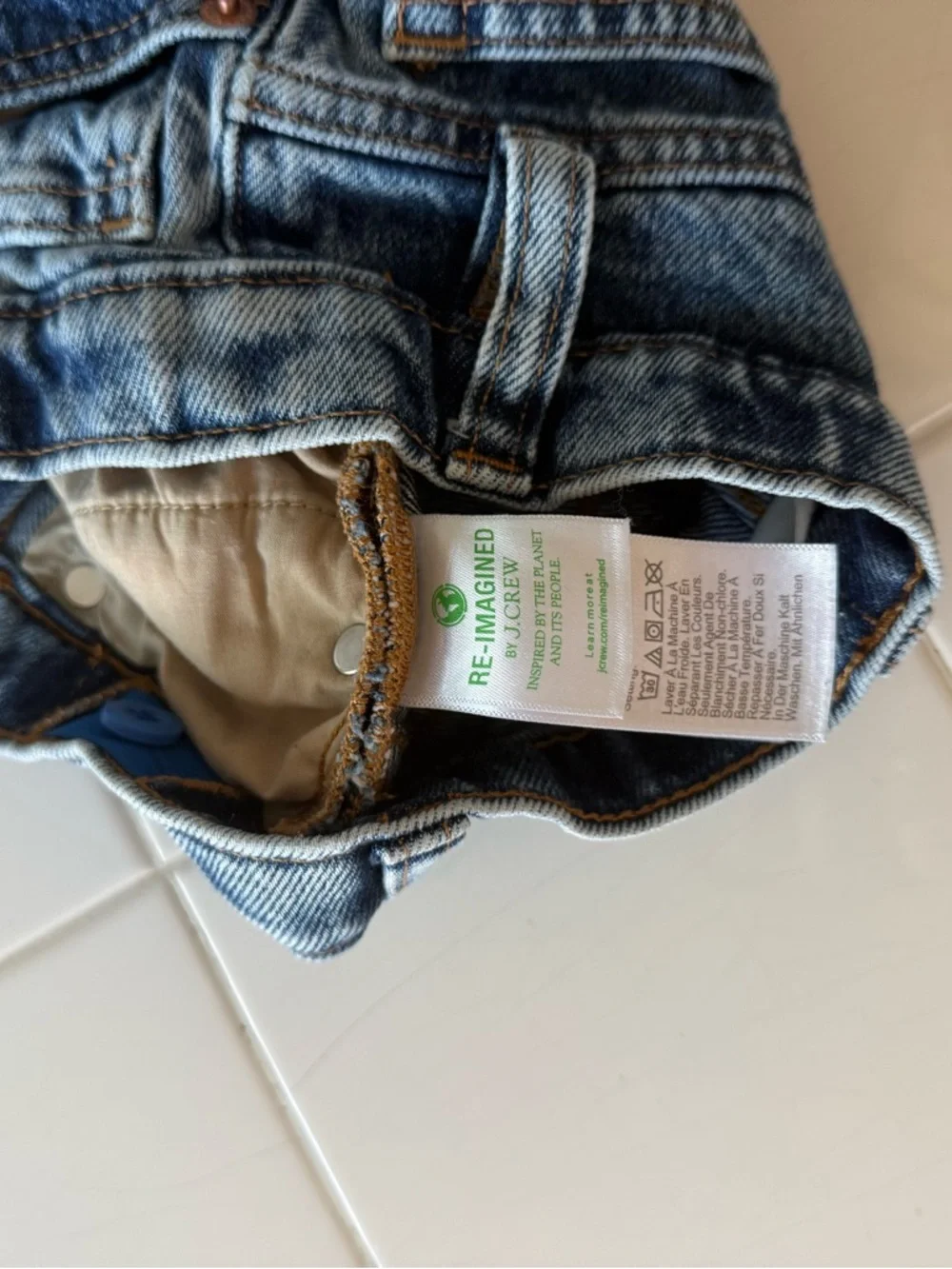 J. Crew Girls Sz 4 High Waist Mom Jeans Adjustable Waist 100% Cotton Crew Cuts - Picture 8 of 11